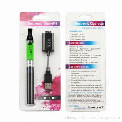 Top Quality eGo T2 Electronic Cigarette Starter Kit, Comes in Blister Packaging, 1,100mAh Capacity